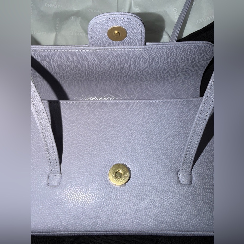 Chanel 26S Preppy Coco Mini Purple Caviar Leather Gold CC Logo Shoulder Bag - Picture 14 of 16